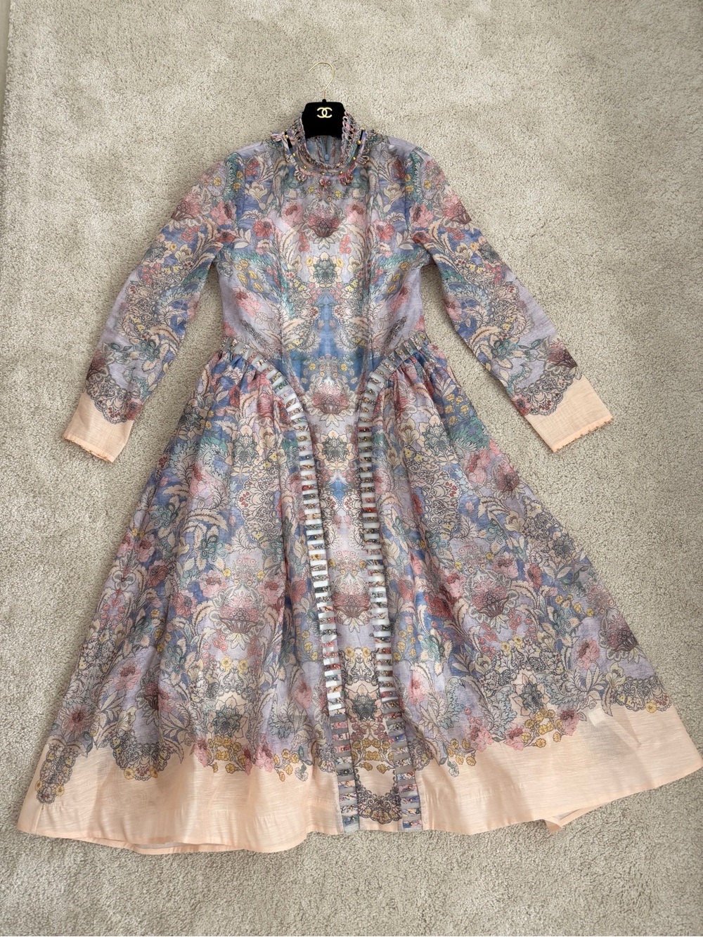 Sale‼️ Zimmer man Rebellion beaded Floral Midi Dress - Picture 5 of 15
